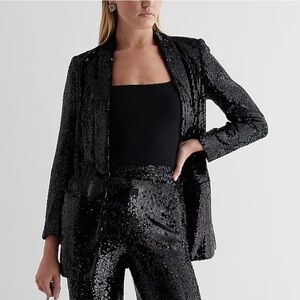 NEW - EXPRESS - Sequin Open Front Boyfriend Blazer - SIZE M MED - MEDIUM / NWOT